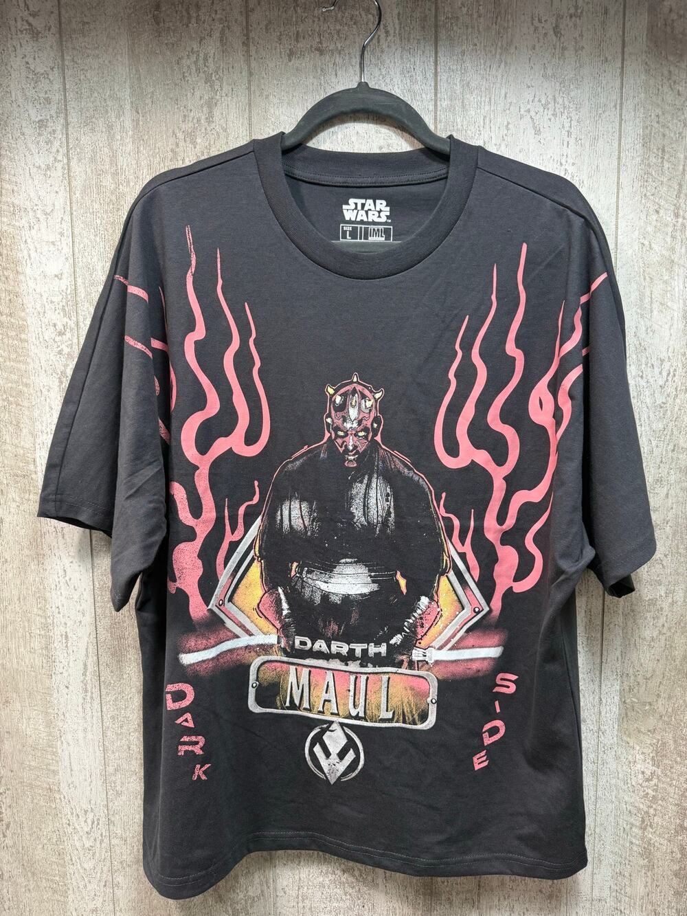 Star Wars Darth Maul Graphic T-Shirt Men’s Large Black Short Sleeve  Villain Tee